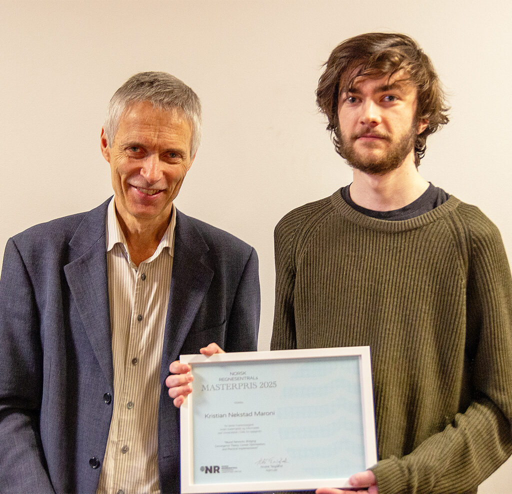 Lars Holden og Masterprisvinner Kristian Nekstad Maroni