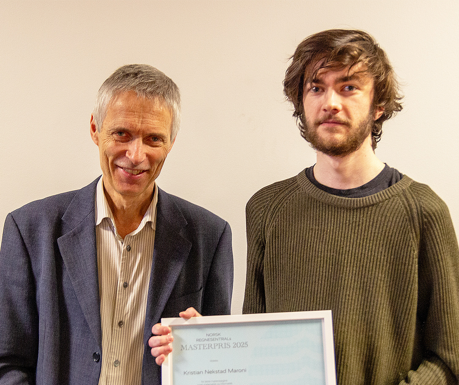 Lars Holden og Masterprisvinner Kristian Nekstad Maroni